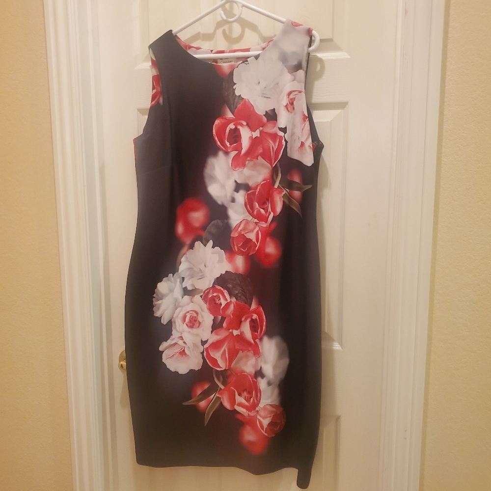 Calvin Klein Black and White Sheath Dress